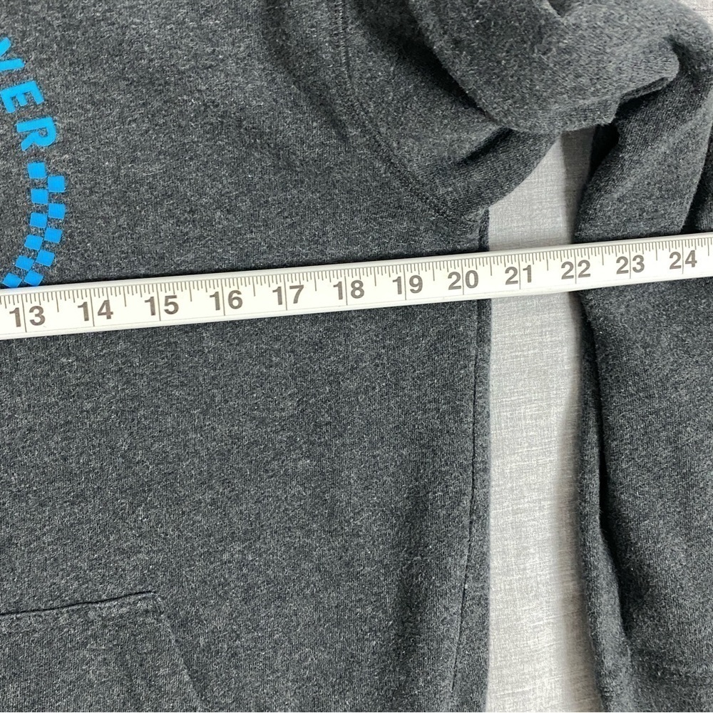 Quicksilver Hoodie Sz Medium Dark Gray Spell Out Kangaroo Pouch Pocket - Picture 10 of 12
